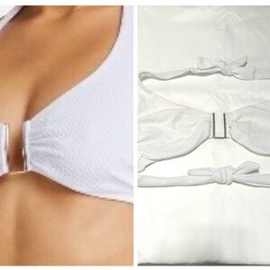 Melissa Odabash Colombia Ring-Embellished Stretch Underwired Bikini Top White 8